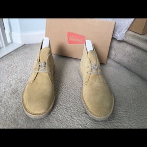 Suede Clarks lace-up boots